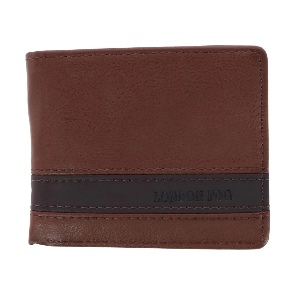 London Fog Men's Leather Bifold Passcase Wallet 1