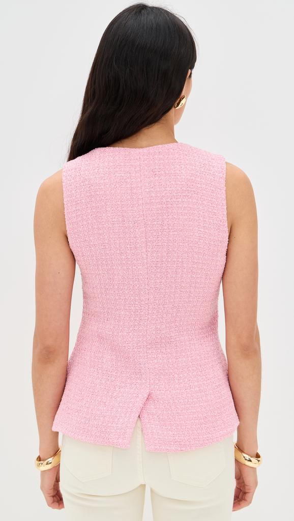 Endless Rose Tweed Buttoned Long Split Top