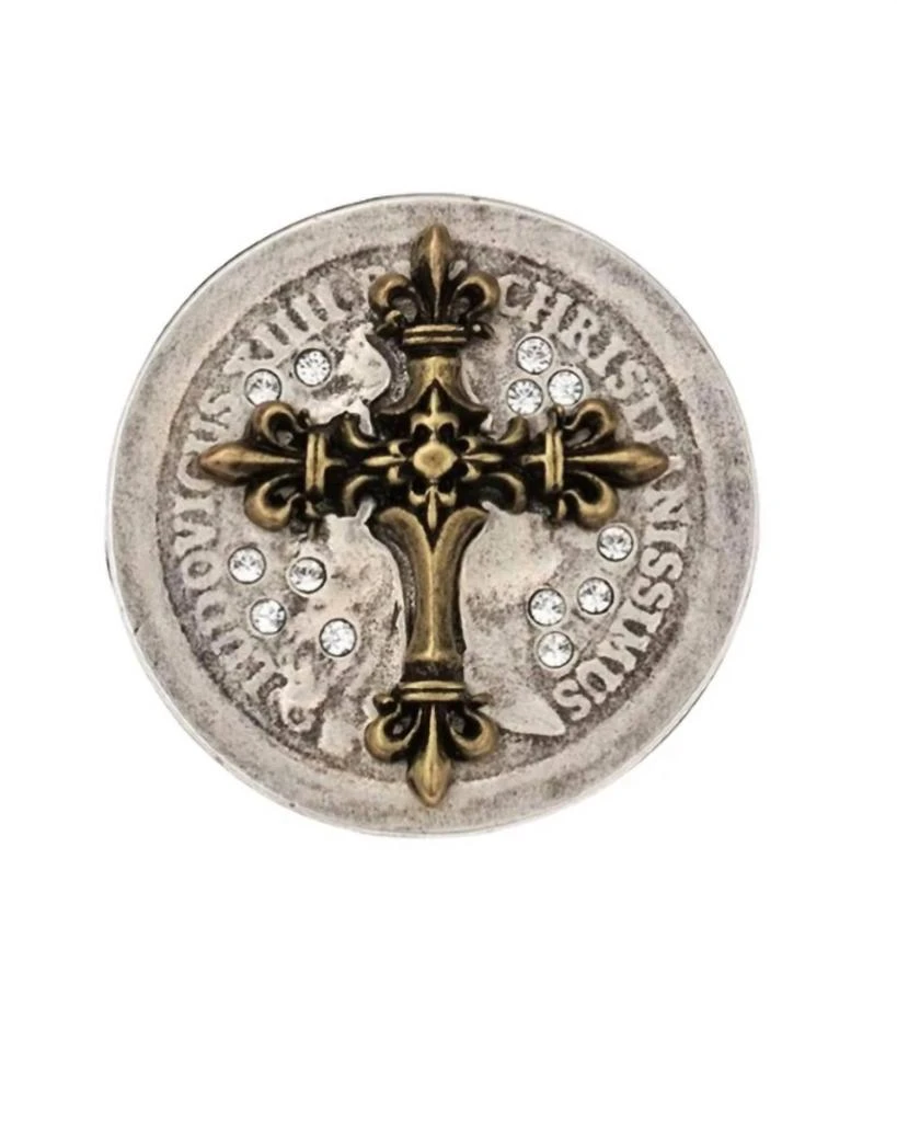 French Kande French Kande - Women's Austrian Rex Cross Medallion Brooch