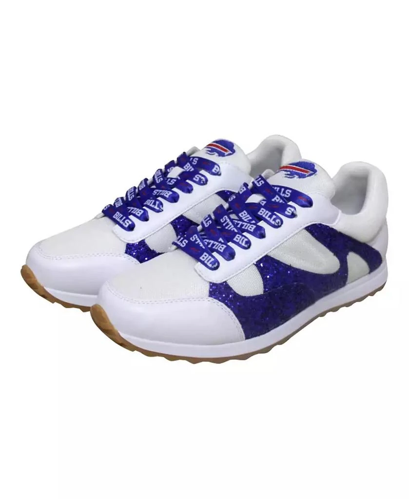 Cuce Women's White Buffalo Bills Glitter Sneakers 1