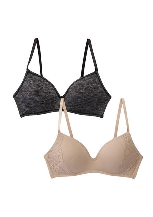 Parisian Cushion Comfort Wire Free Contour Bra   2 Pack