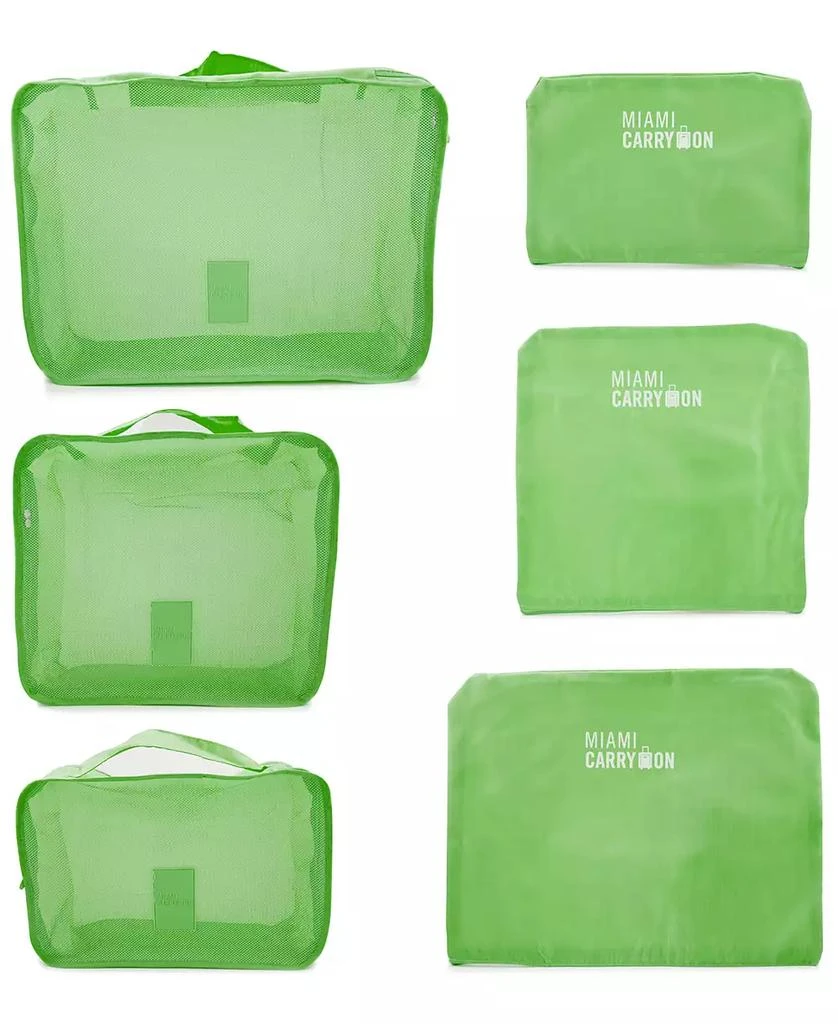 Miami CarryOn Set of 6 Neon Packing Cubes, Traveler's Luggage Organizer 2