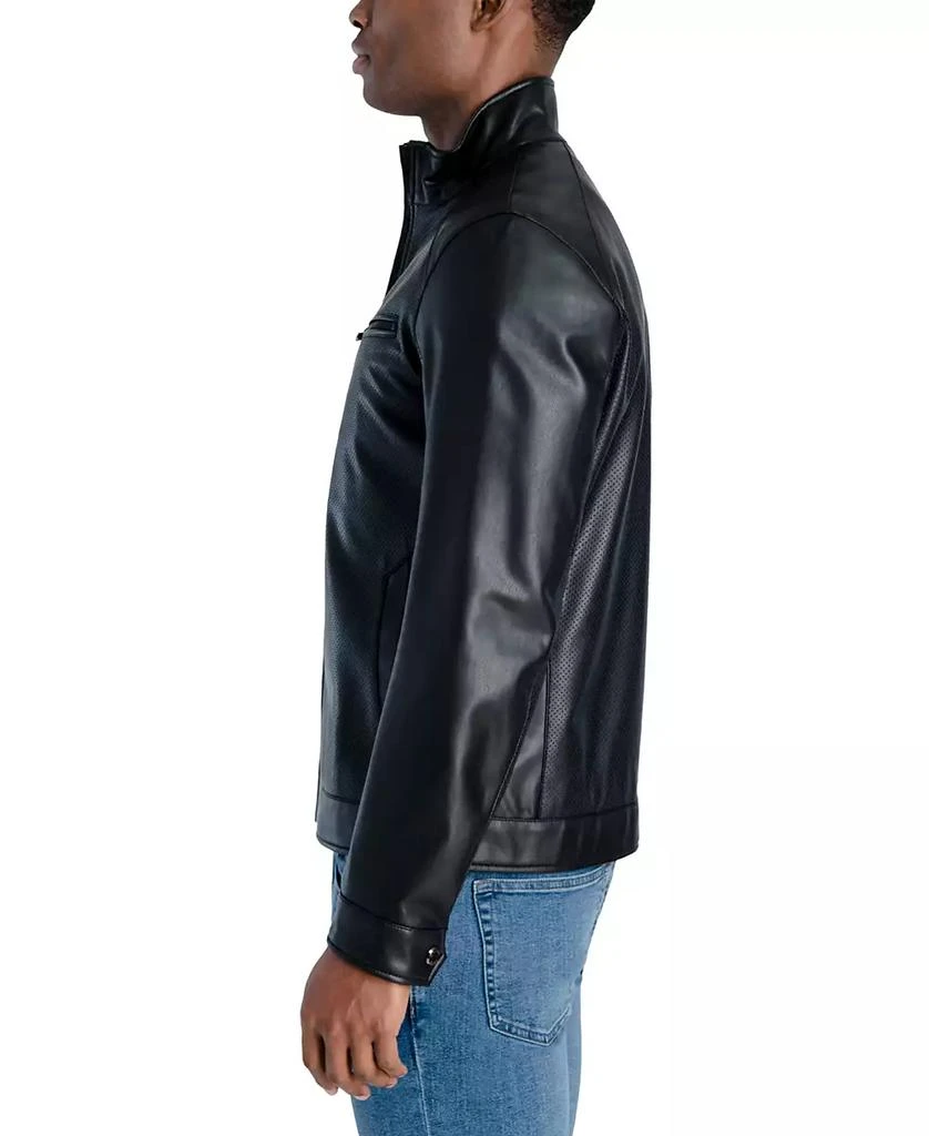 Michael Kors Men's Perforated Faux Leather Hipster Jacket, Created for Macy's 3