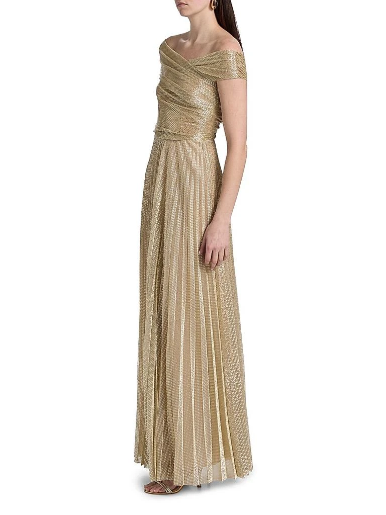 Talbot Runhof Metallic Pin Dot Off-The-Shoulder Gown 4