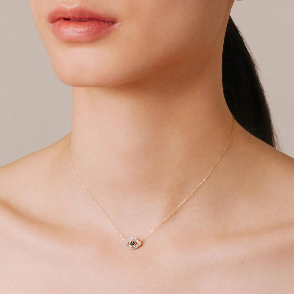 Adina Reyter Women's Tiny Pave Evil Eye Necklace In Gold