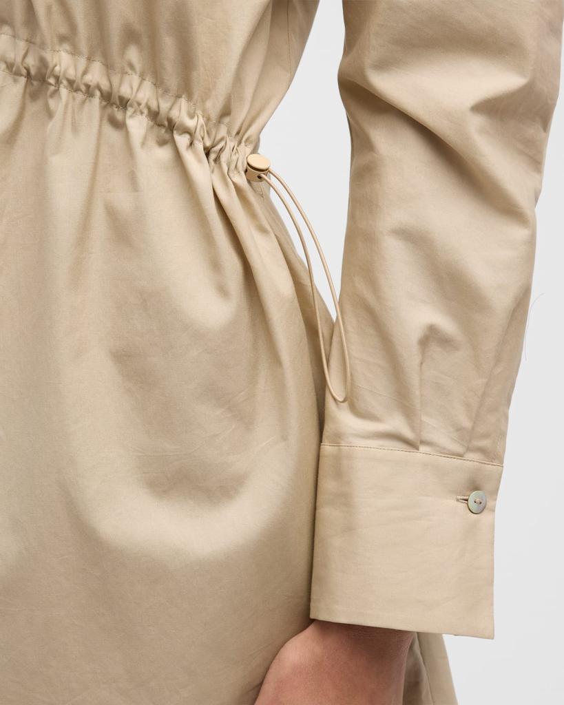 【Vince】 Ruchedコットン shirtdress Cotton Drawcord Ruched Shirt Dress in Dresses & Skirts | Vince