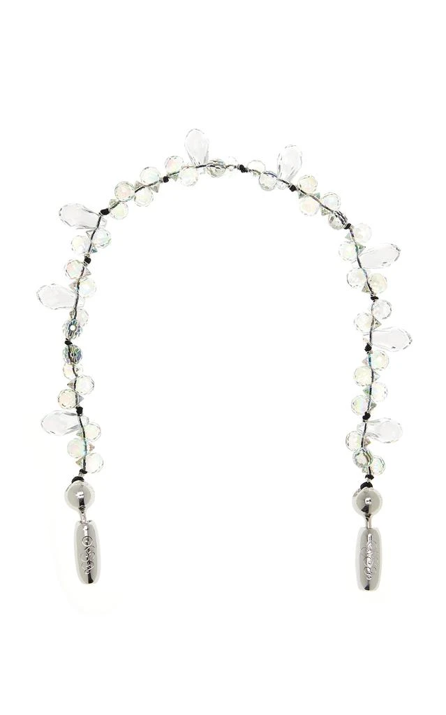 Ossa Ossa - Faceted Crystal Wristlet Phone Strap - White - OS - Moda Operandi 1