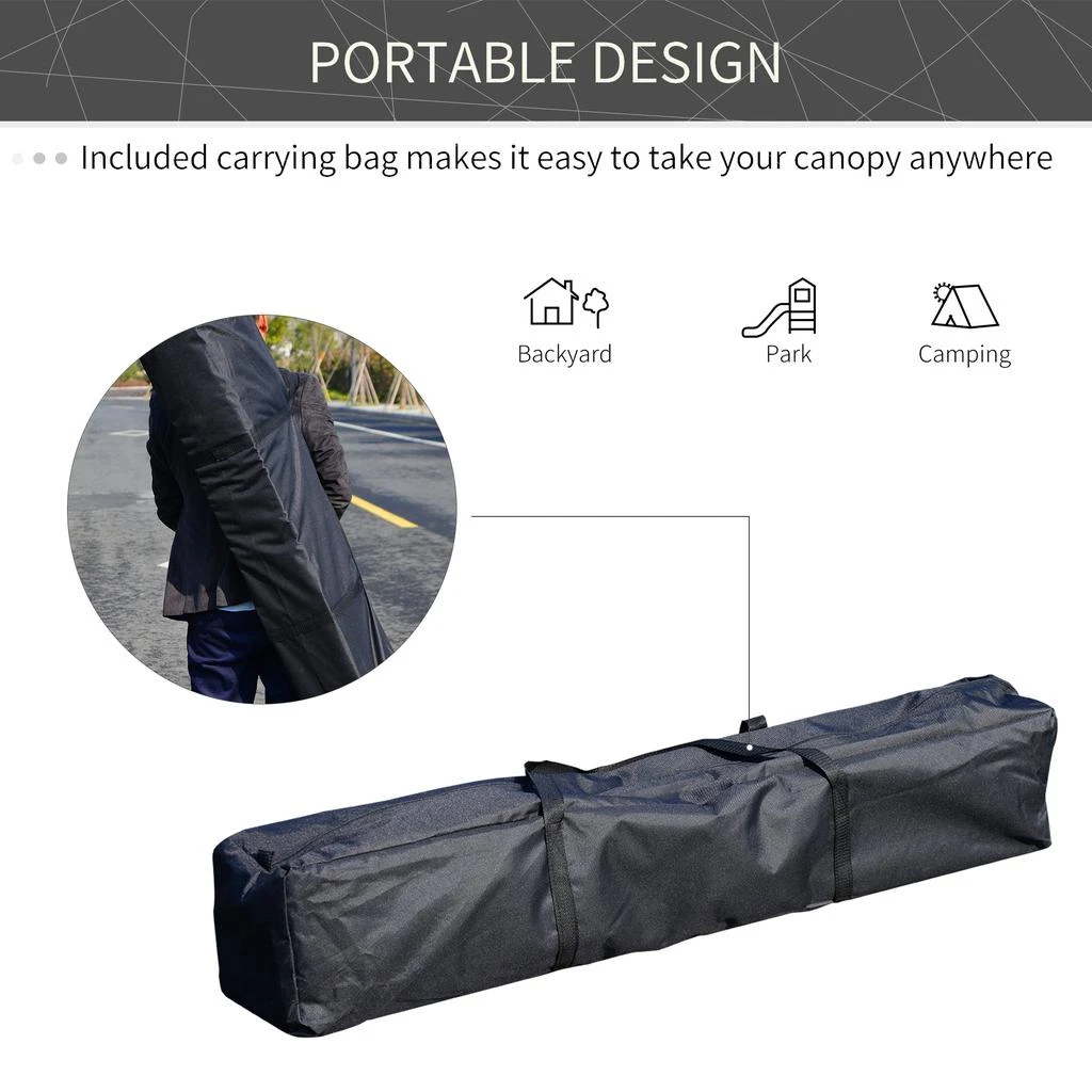 Streamdale Furniture Streamdale Slant Leg Pop Up Canopy Tent with American Flag Roof and Carry Bag 4
