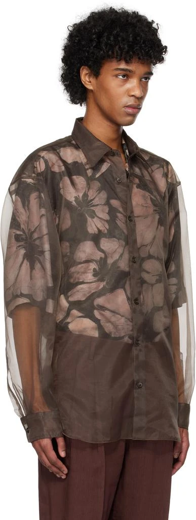 Dries Van Noten Brown Organza Shirt 2