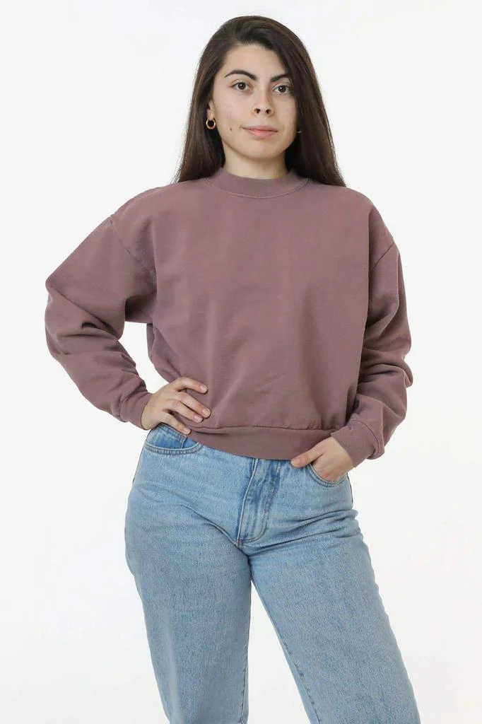 Los Angeles Apparel HF06 - Heavy Fleece Cropped Mock Neck Pullover (Garment Dye 2) 16