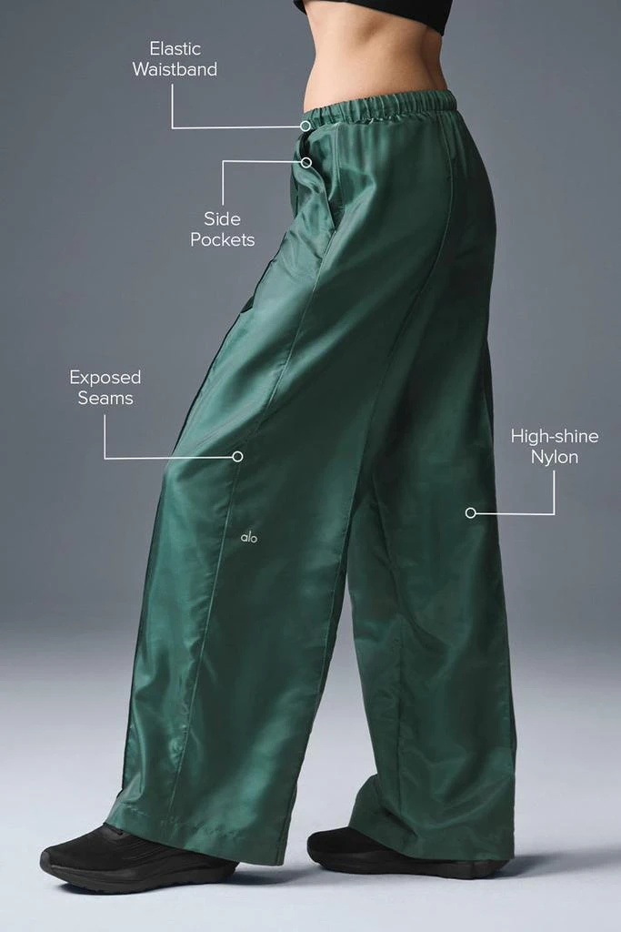 Alo Afterglow Wide Leg Track Pant - Steel Grey 2