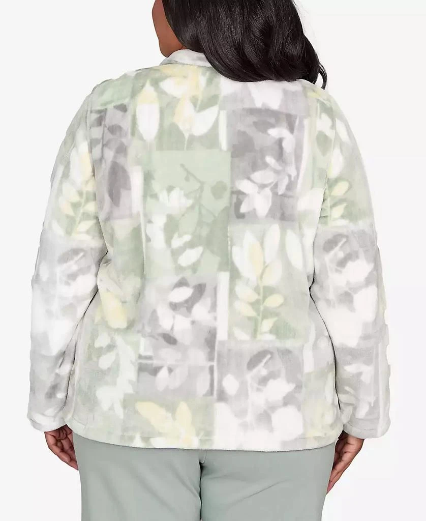 Alfred Dunner Plus Size Stockbridge Leaf Patchwork Cozy Knit Jacket 2