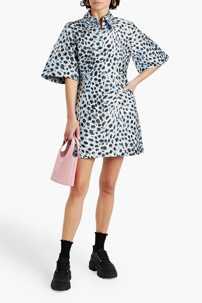 GANNI Jacquard mini shirt dress 2