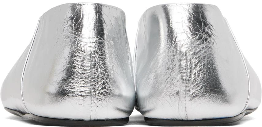 Jil Sander Silver Square Toe Ballerina Flats 2