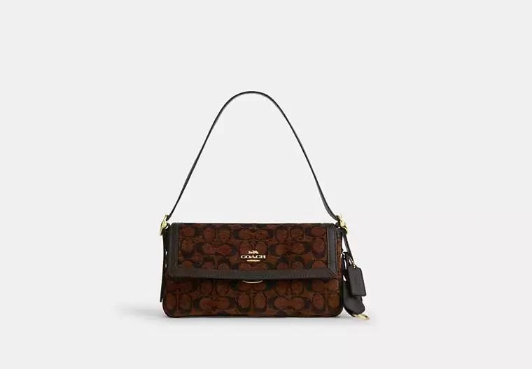 Coach Etta Small Flap Shoulder Bag In Signature Chenille 1