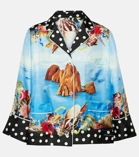 Dolce 
Gabbana Capri printed silk satin shirt 1