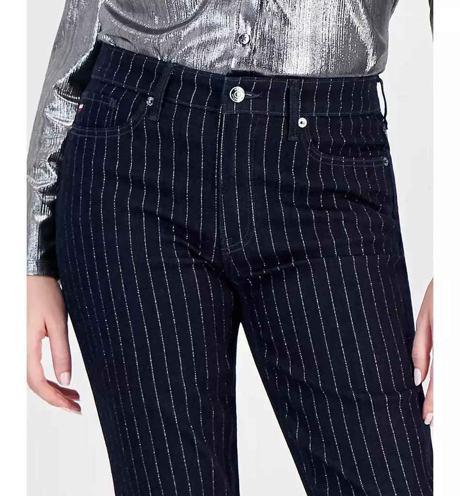Tommy Hilfiger Women's Tribeca Striped Shine Ankle Jeans 4