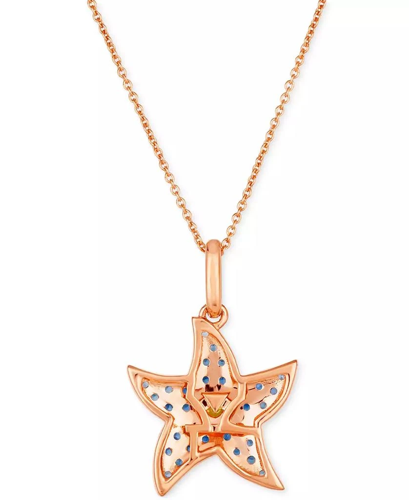 Le Vian Multi-Sapphire (5/8 ct. t.w.) & Chocolate Diamond (1/20 ct. t.w.) Starfish Pendant Necklace in 14k Rose Gold, 18" + 2" extender 3
