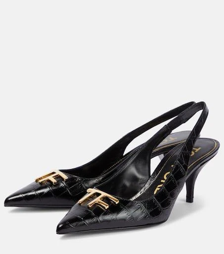 Tom Ford TF croc-effect leather slingback pumps 5