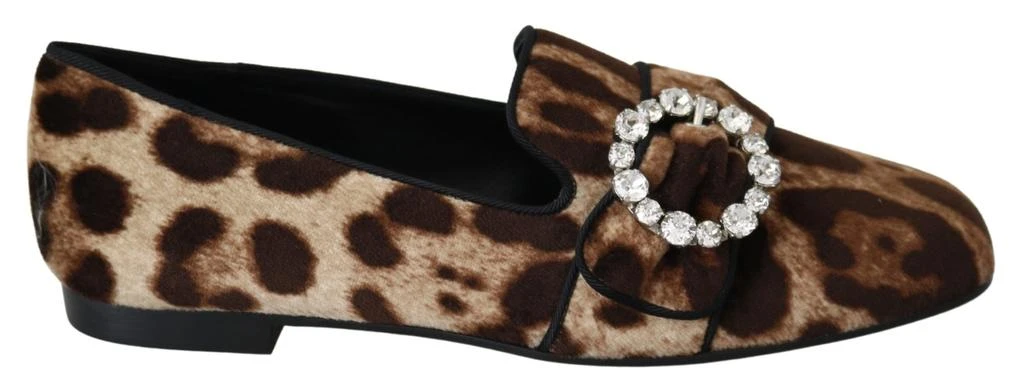 Dolce 
Gabbana Leopard Print Crystal Embellished Women
s Loafers 1
