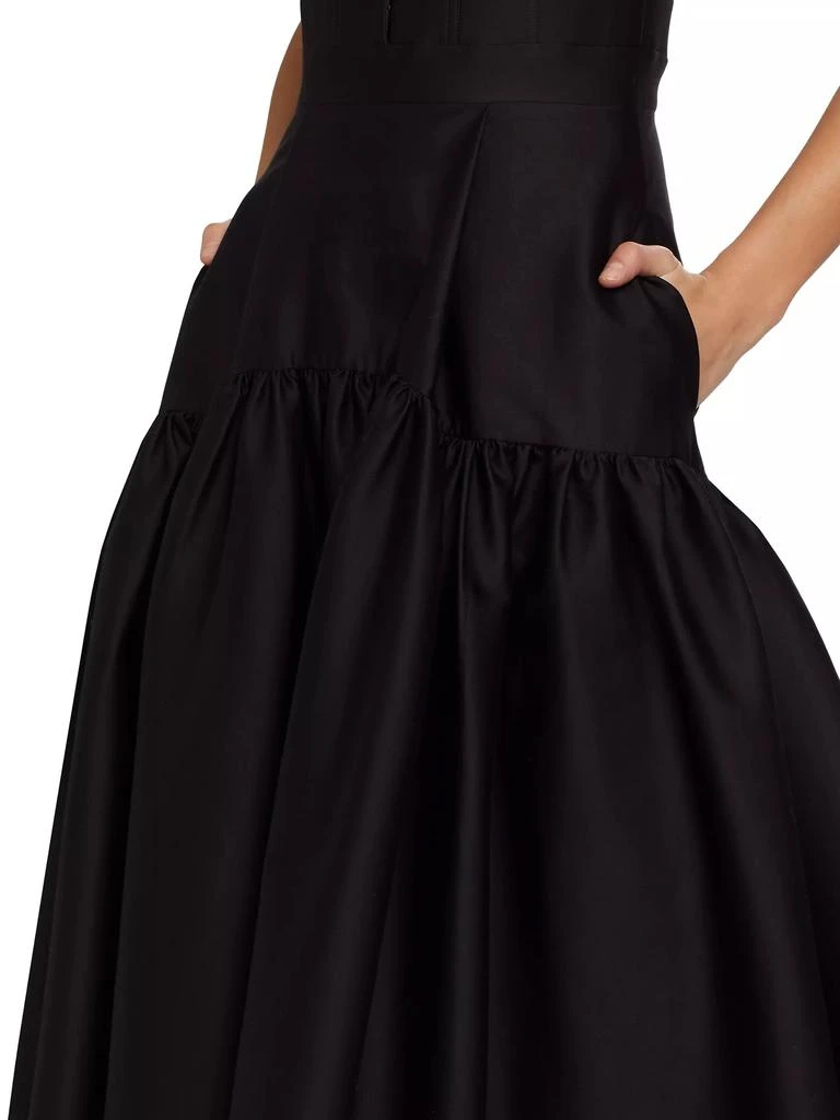 Alice + Olivia Diana Asymmetric Cotton-Blend Midi-Dress 6