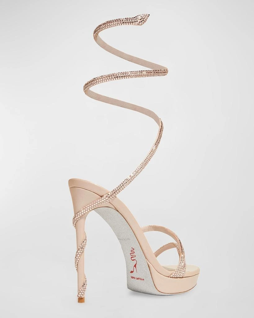 Rene Caovilla Snake-Wrap Strass Stiletto Sandals 4