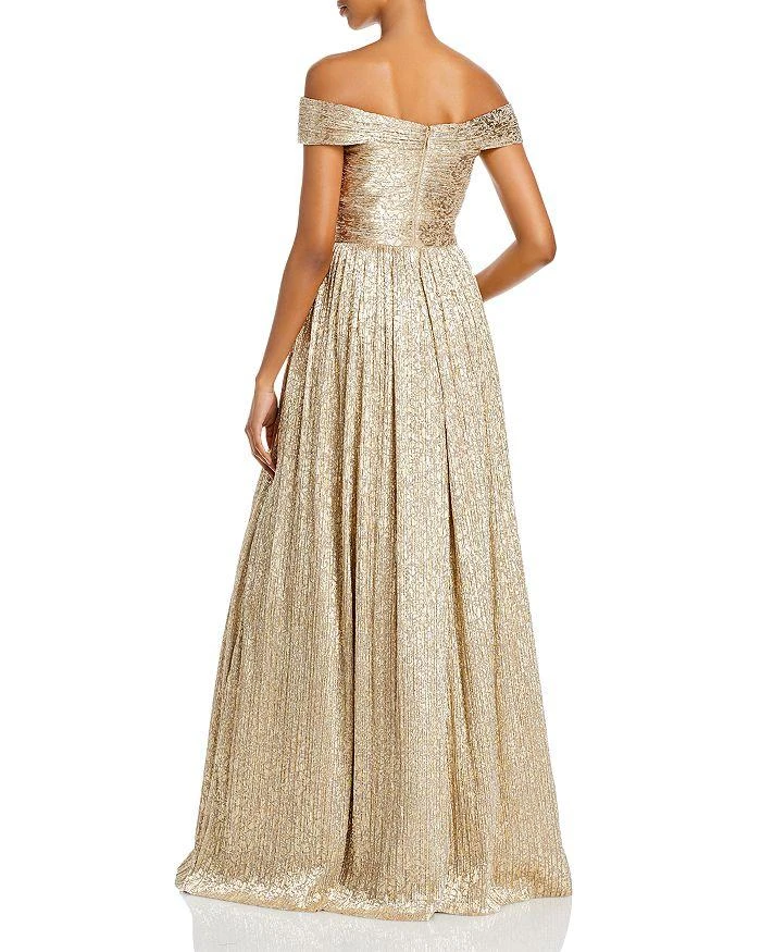 Aidan Mattox Metallic Off The Shoulder Gown 4
