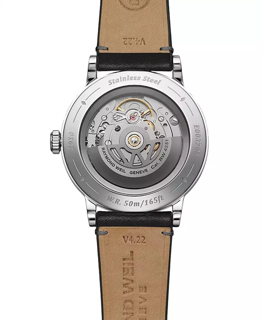 Raymond Weil Men's Swiss Automatic Millesime Black Leather Strap Watch 40mm 2