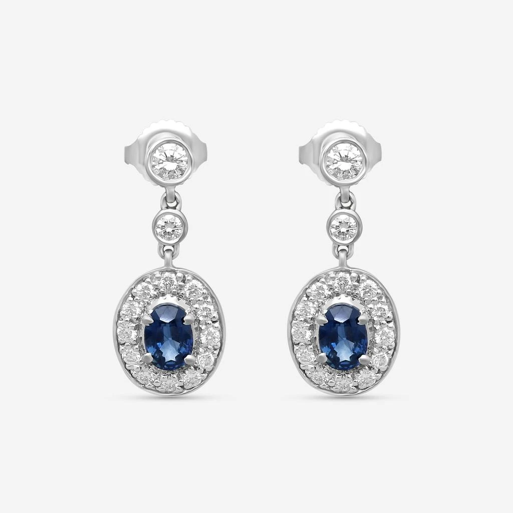 Suna Suna 18K White Gold Sapphire 
Diamond Earrings E2486SW 2
