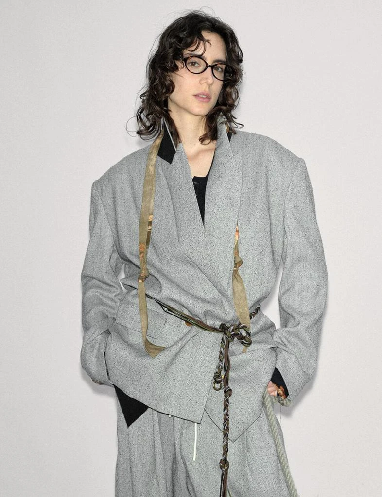 Pixie Market Grey Suit Oversized Blazer 5