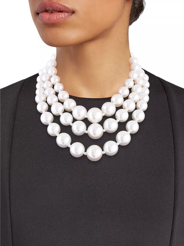 Kenneth Jay Lane Goldtone & Faux Pearls Triple-Layered Necklace