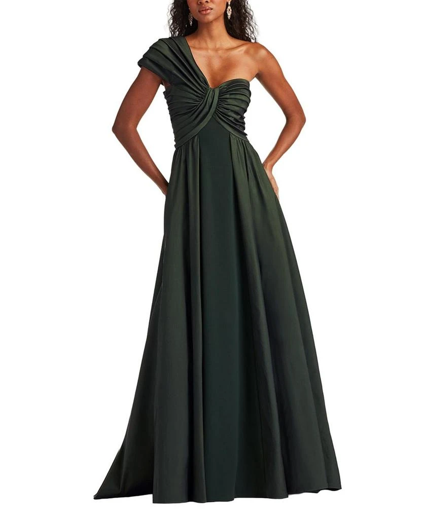 open lace back dress Tadashi Shoji CHQ25199L Long Floral Pleated Formal Dress  The Dress Outlet