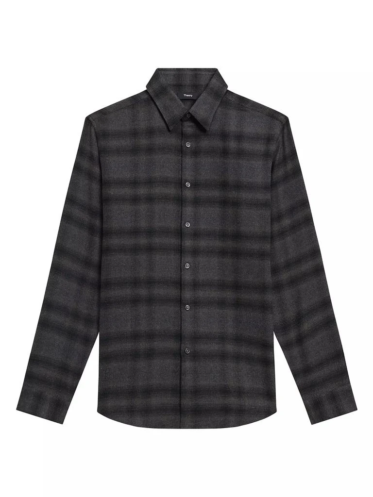 Theory Irving Shadow Plaid Flannel Shirt 1