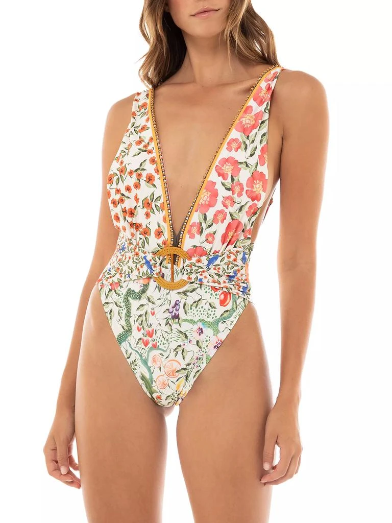 Agua Bendita Ina Seed Plunge One-Piece Swimsuit 5