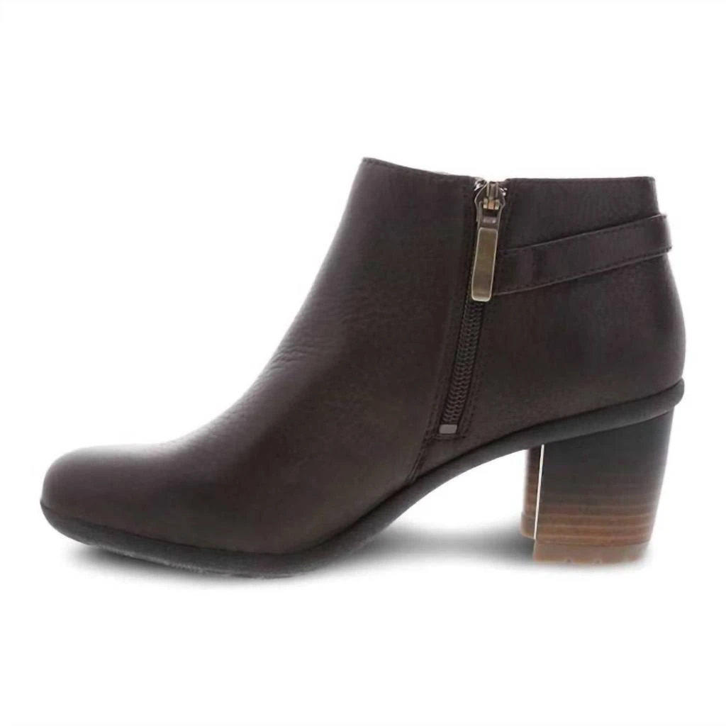Dansko Women's Perry Ankle Heel Boot In Chocolate 3
