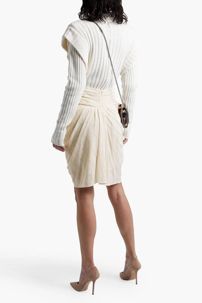 IRO Nistal draped ruched metallic crepon mini skirt 1