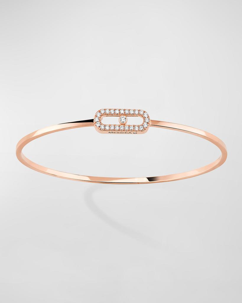 Messika Move Uno 18K White Gold Flex Diamond Pave Bracelet