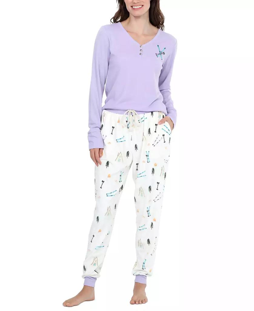 Honeydew Intimates Women's Travel Day Henley Fleece Pajama Set