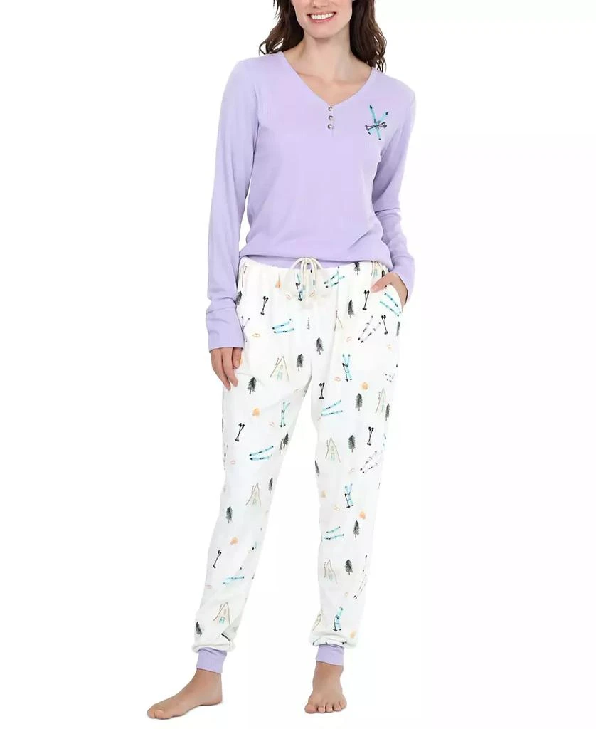 Honeydew Intimates Women's Travel Day Henley Fleece Pajama Set 1
