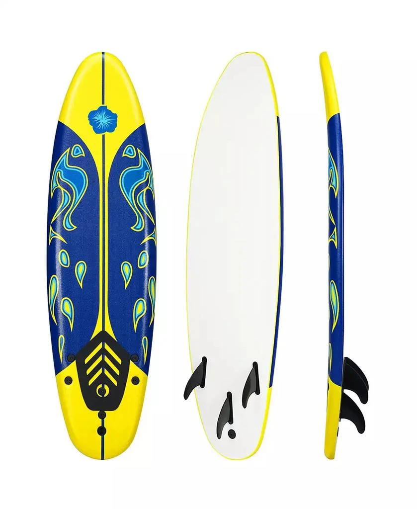 Costway 6
 Surfboard Foamie Body Surfing Board W/3 Fins 
Leash 4