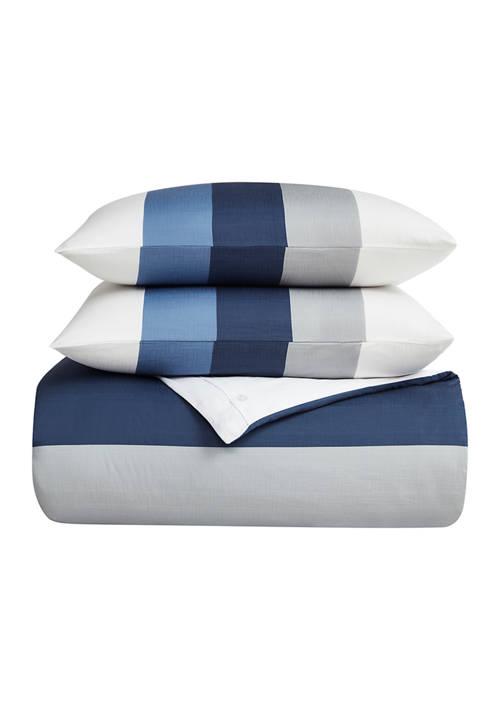 Tommy Hilfiger Hilfiger Gray Color Blocked Comforter