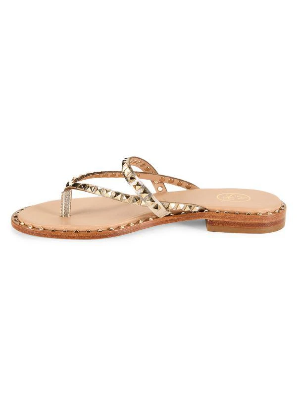 Ash Pulse Metallic Pyramid Stud Leather Flat Sandals 4