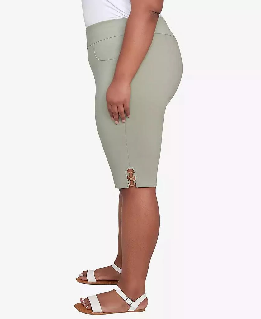 HEARTS OF PALM Plus Size Spring Forward Solid Tech Stretch Pull On Skimmer Pants 3