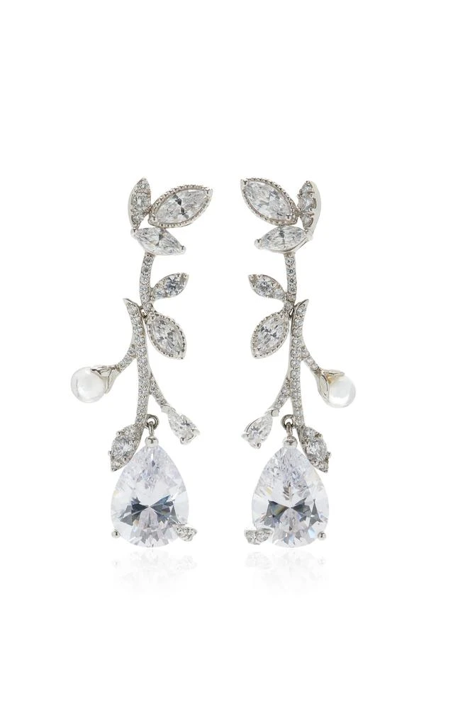 Anabela Chan Anabela Chan - Citrus Vine 18K White Gold; Rhodium Vermeil Diamond Earrings - White - OS - Moda Operandi - Gifts For Her 1