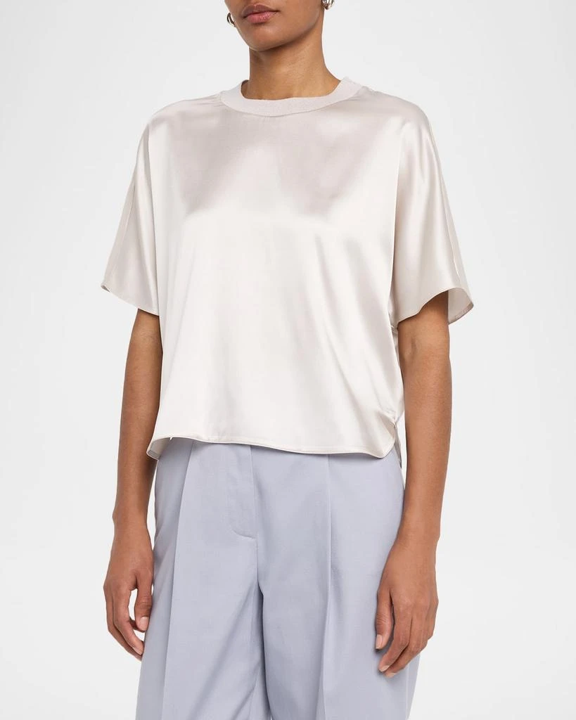 Peserico Shiny Rib-Trim Crewneck T-Shirt 4