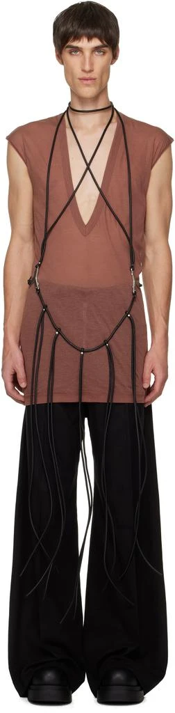 Rick Owens Black Concordians Cord Fringed Tank Top 1