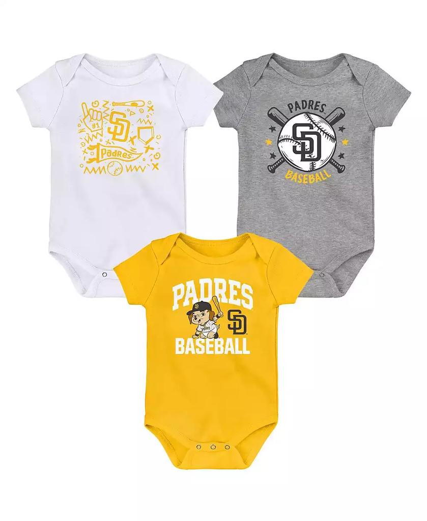 Outerstuff Newborn San Diego Padres Batter Up Bodysuit 3-Pack