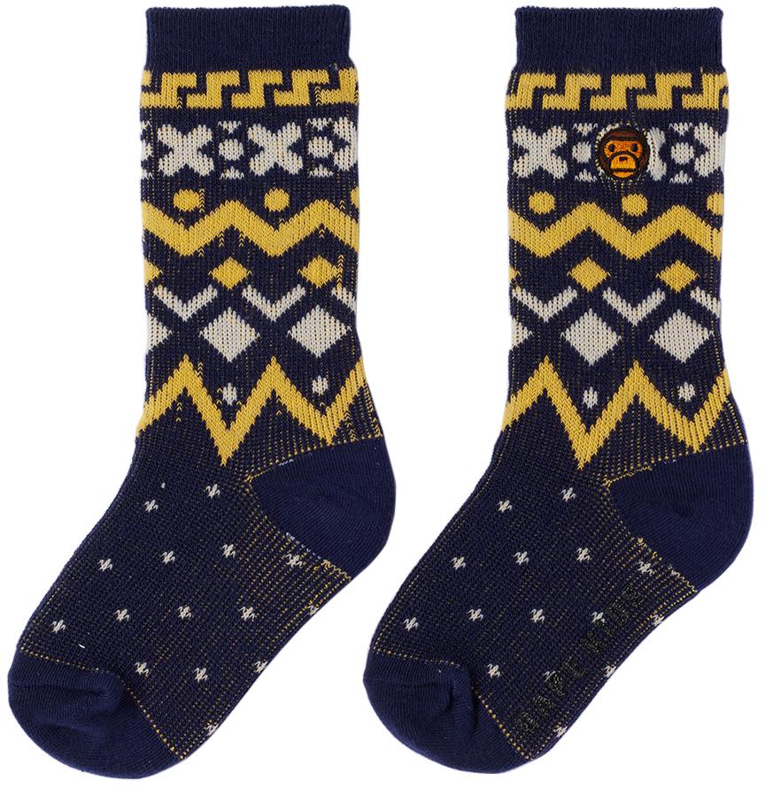 Bape Kids Navy Baby Milo Nordic Socks