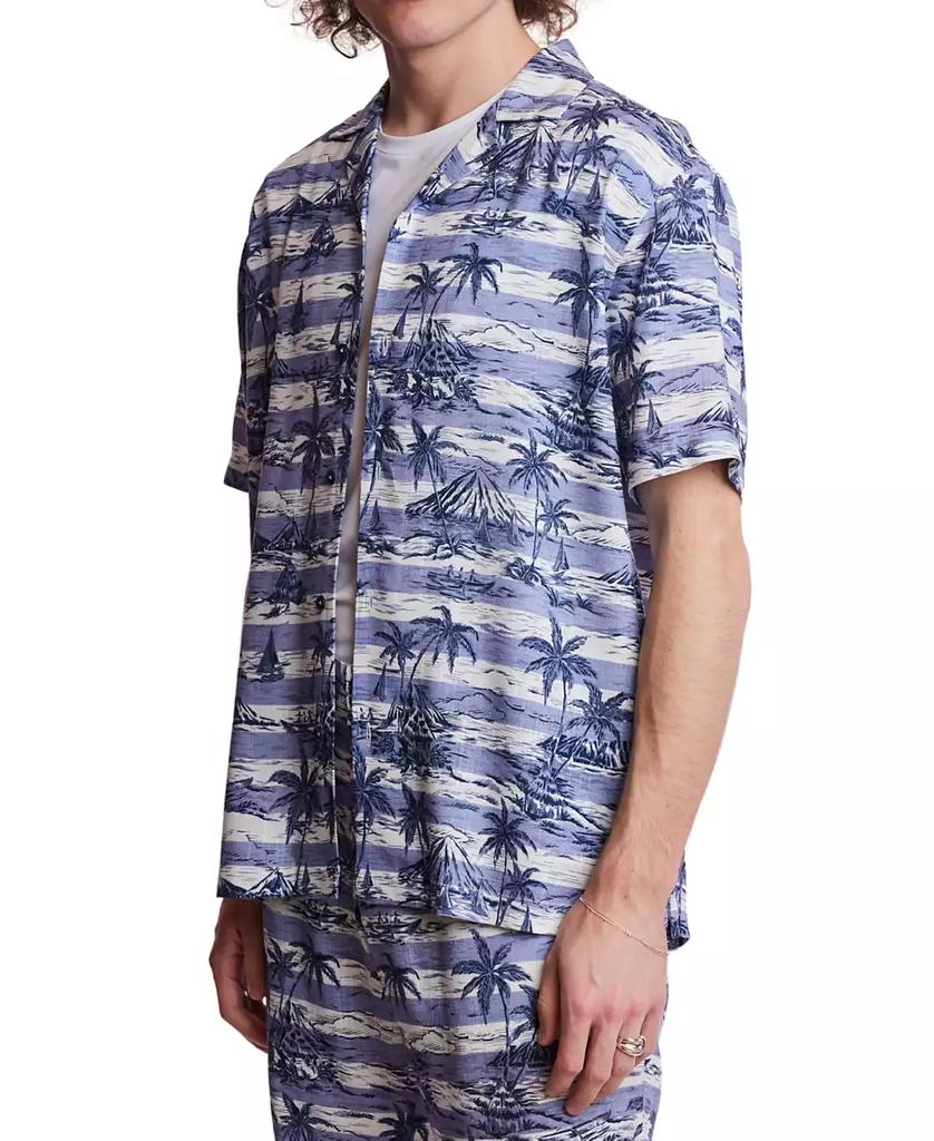 Paisley & Gray Men's Slim Fit Short Sleeve Printed Button Front Camp Shirt