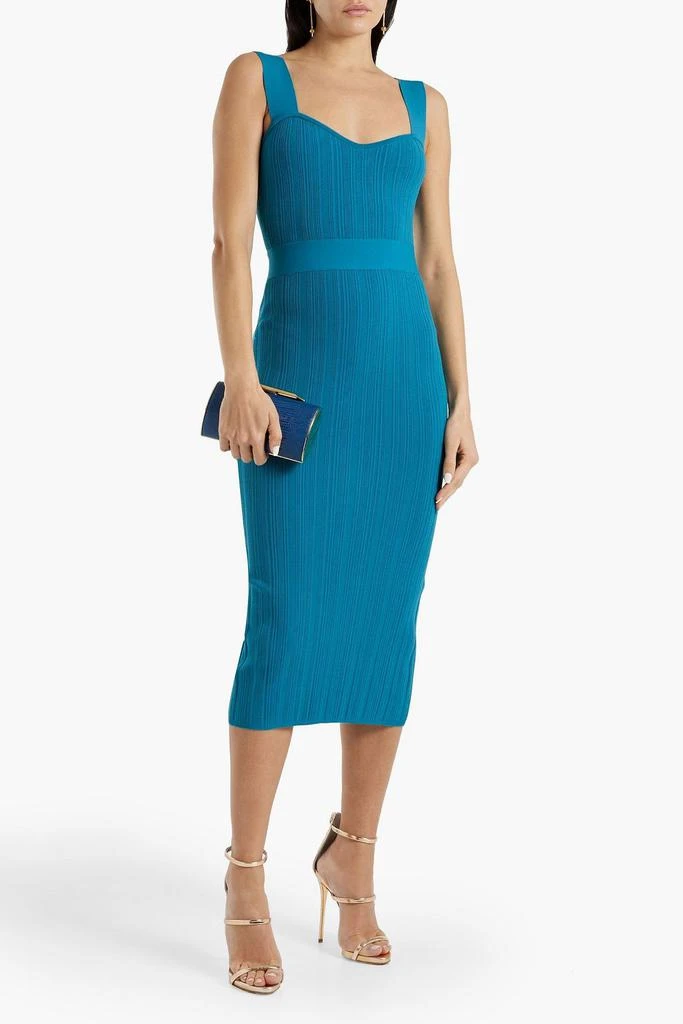 Herve Leger Pointelle-knit midi dress 2